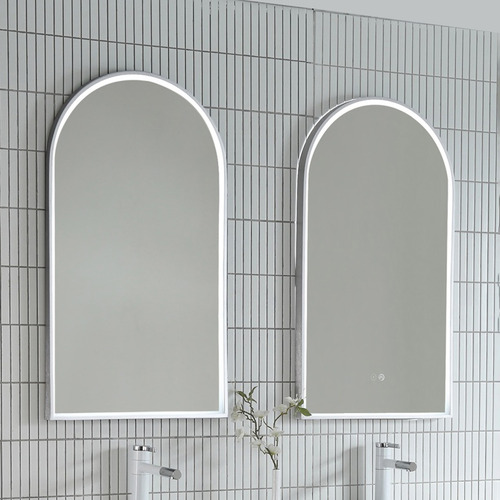 Arch led store mirror